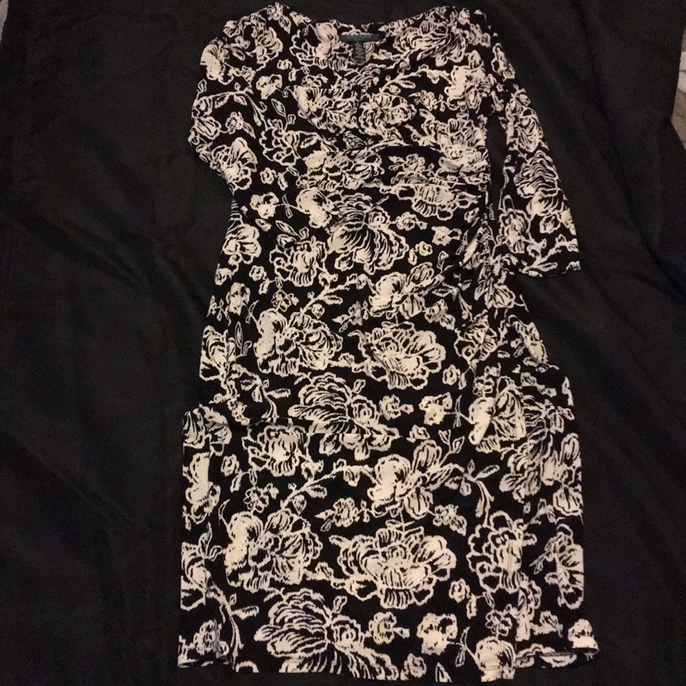 Ralph Lauren black and white sheath dress